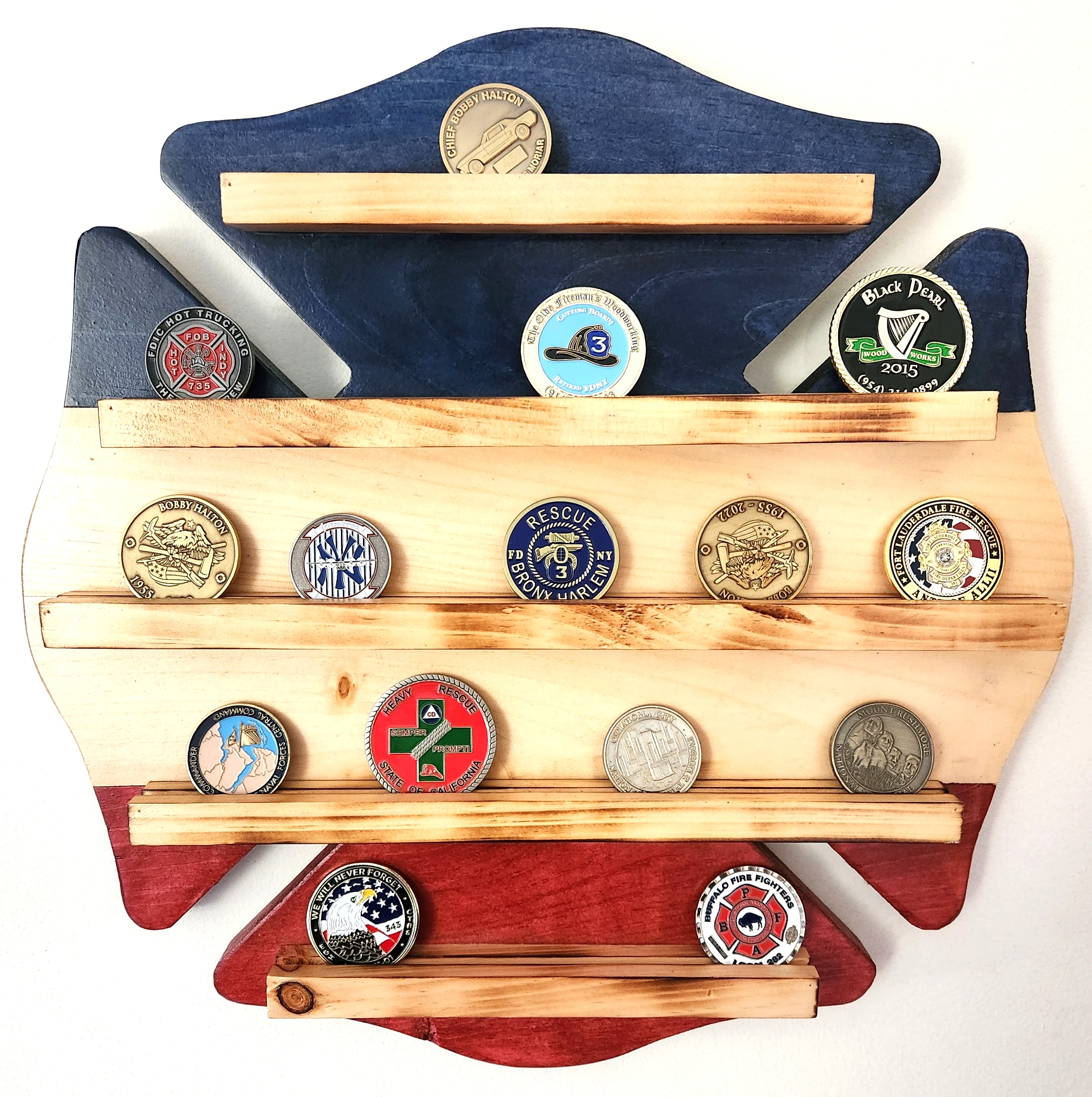 Red White Blue Maltese Coin Holder