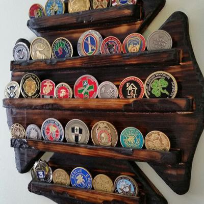 Burnt Holder With The Olde Firemans Challenge Coin Dislaycoin